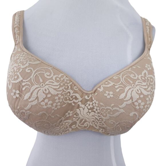 Cacique Lace Bra Beige Underwire 40DDD Neutral Bra 40F - Picture 1 of 5